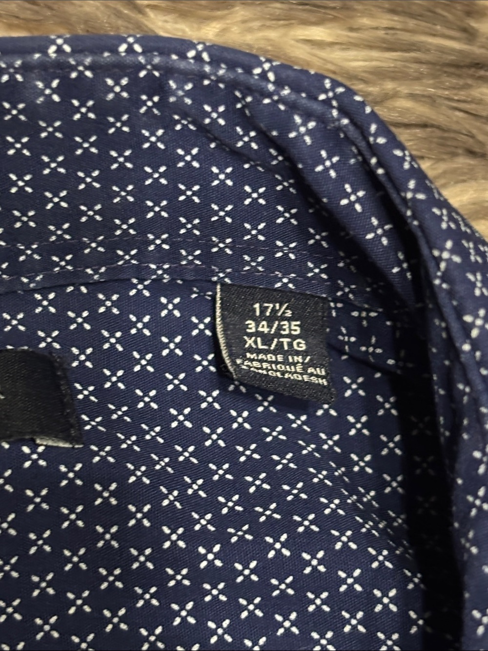 Tommy Hilfiger Navy Blue Microdot Dress Shirt - Picture 3 of 4